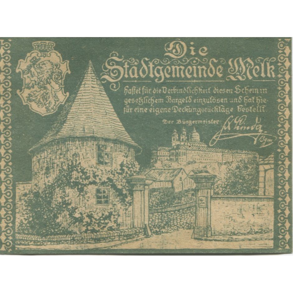 Banknote, Austria, Melk, 20 Heller, château 1920-12-31, UNC(63), Mehl:FS 605II