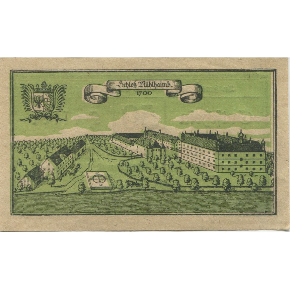 Banknote, Austria, Mühlheim, 50 Heller, château 1, 1920 UNC(63) Mehl:FS 631b2