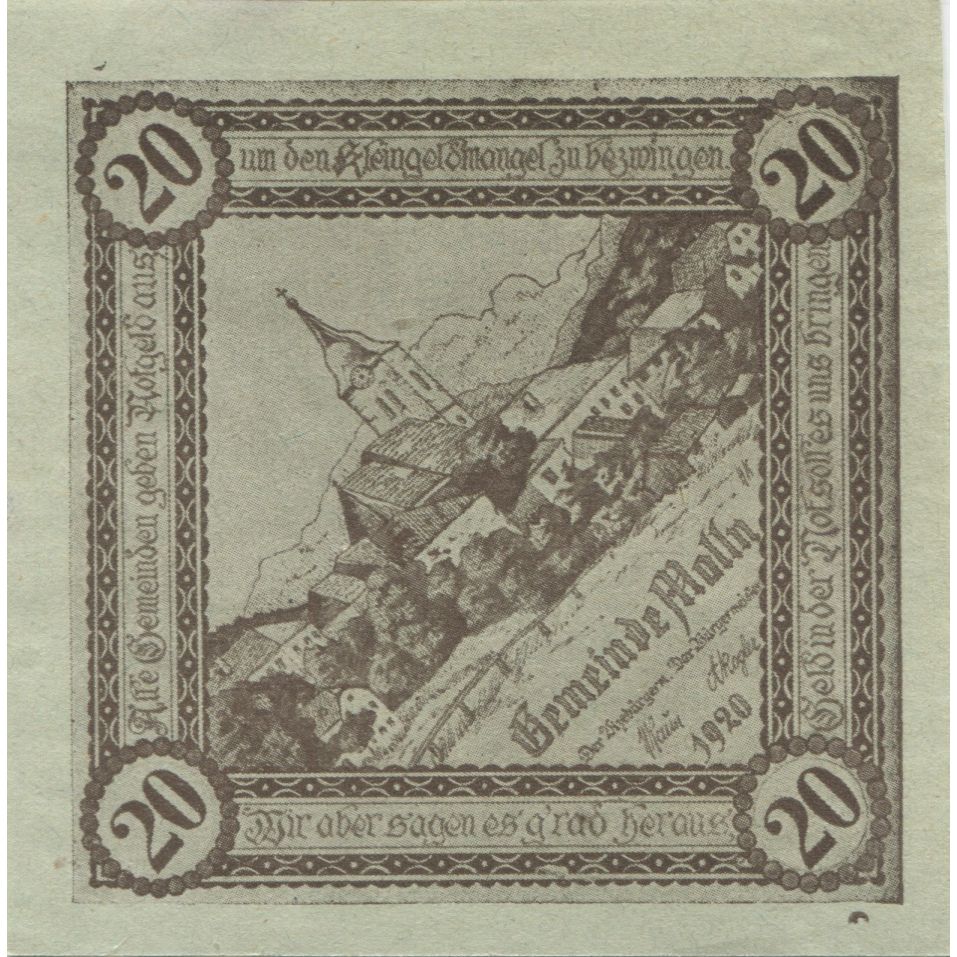 Banknote, Austria, Mölln, 20 Heller, village, 1920, UNC(63), Mehl:FS 625