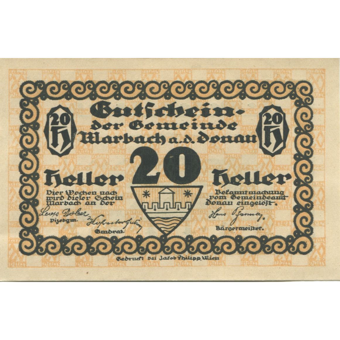 Banknote, Austria, Marbach, 20 Heller, Port, 1920, UNC(63), Mehl:FS 579II