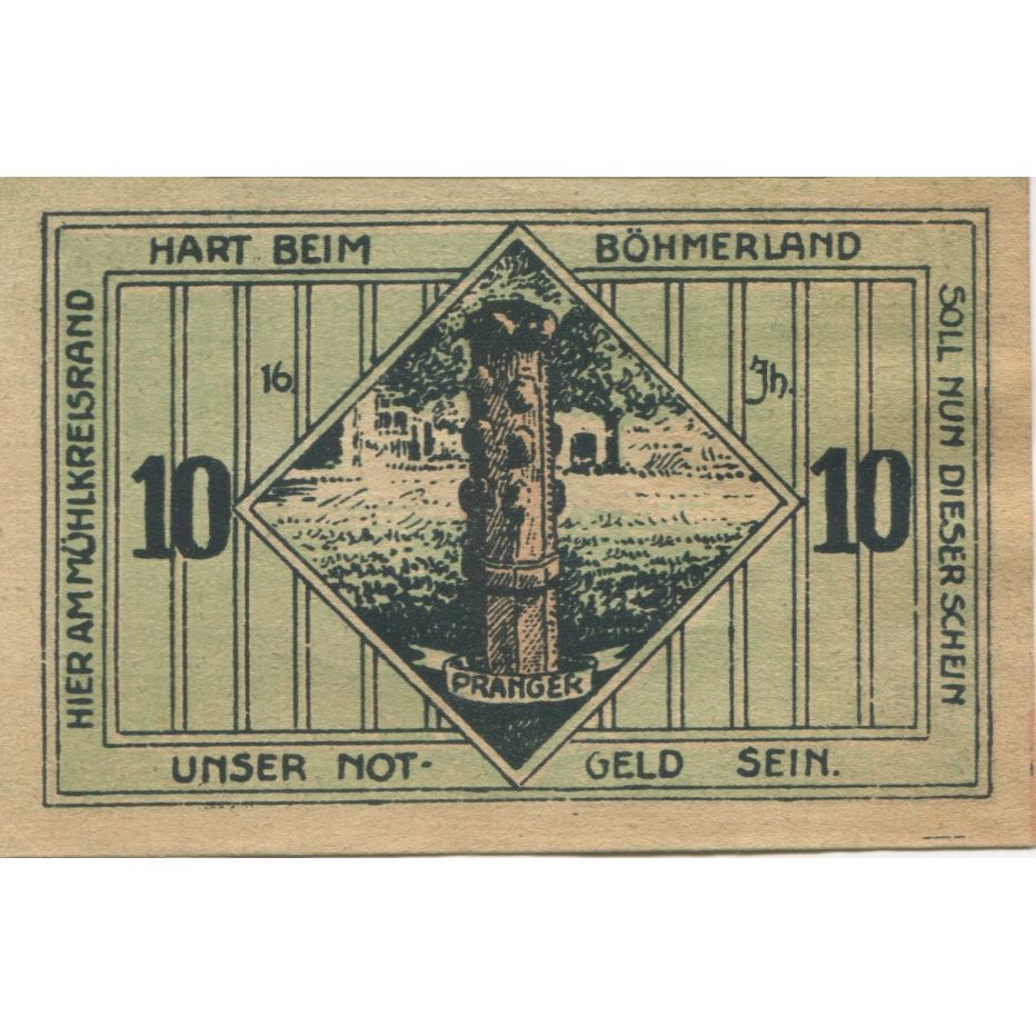 Banknote, Austria, Leopoldschlag, 10 Heller, monument 1920 UNC(63) Mehl:FS 516