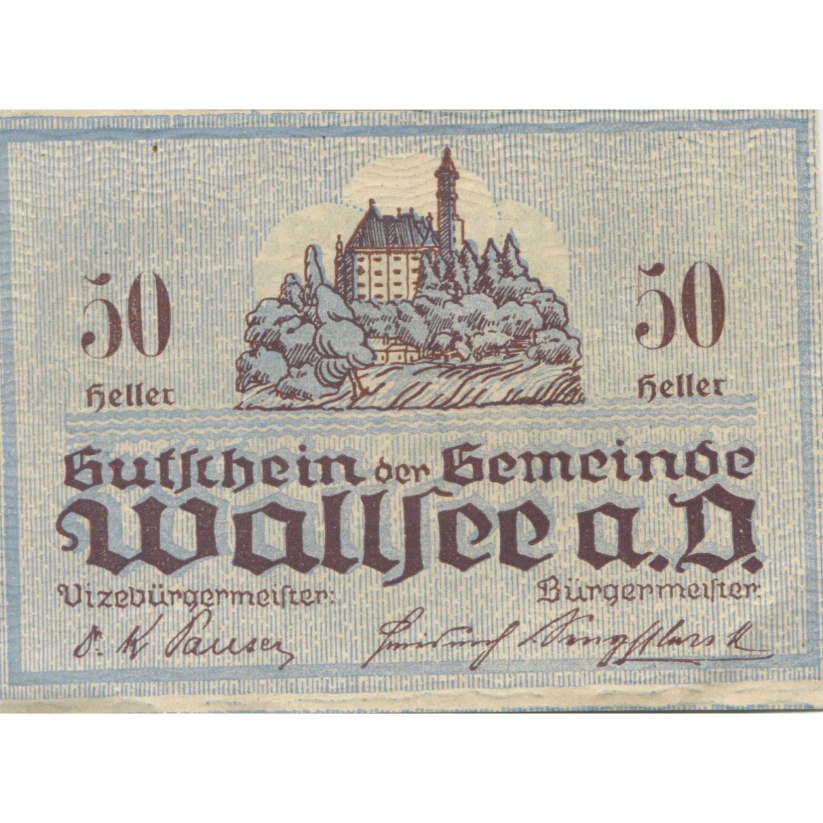 Banknote, Austria, Wallsee, 50 Heller, mer 1920-12-31, UNC(63), Mehl:FS 1137Ia