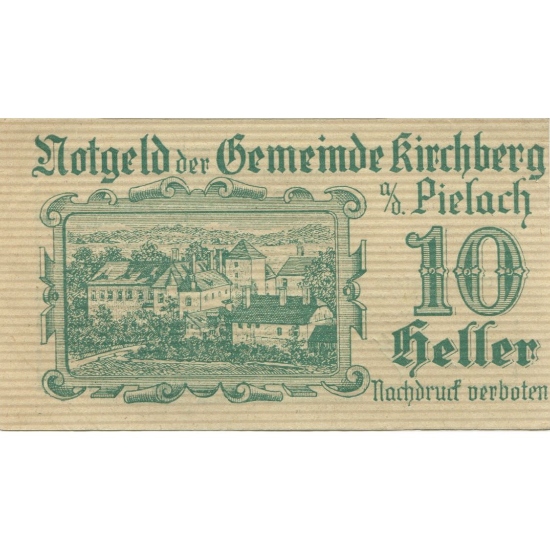 Banknote, Austria, Kirchberg, 10 Heller, village, 1920, UNC(63) Mehl:FS 442b