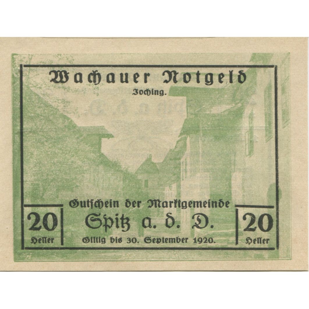 Banknote, Austria, Spitz, 20 Heller, rue 1920-09-30, UNC(63), Mehl:FS 1255a