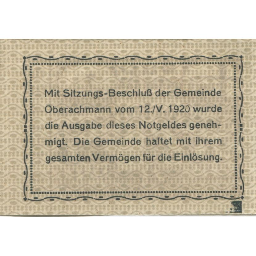 Banknote, Austria, Oberachmann, 20 Heller, personnage, 1921 UNC(63) Mehl:FS 680b