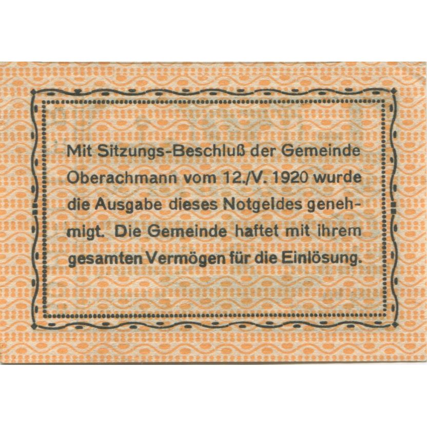 Banknote, Austria, Oberachmann, 50 Heller, Usine, 1921 UNC(63) Mehl:FS 680b