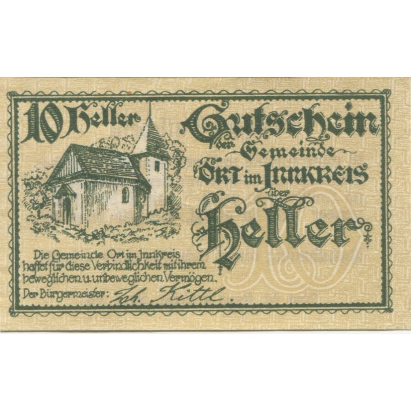 Banknote, Austria, Ort, 10 Heller, Eglise 1920-12-31, UNC(63), Mehl:FS 711b