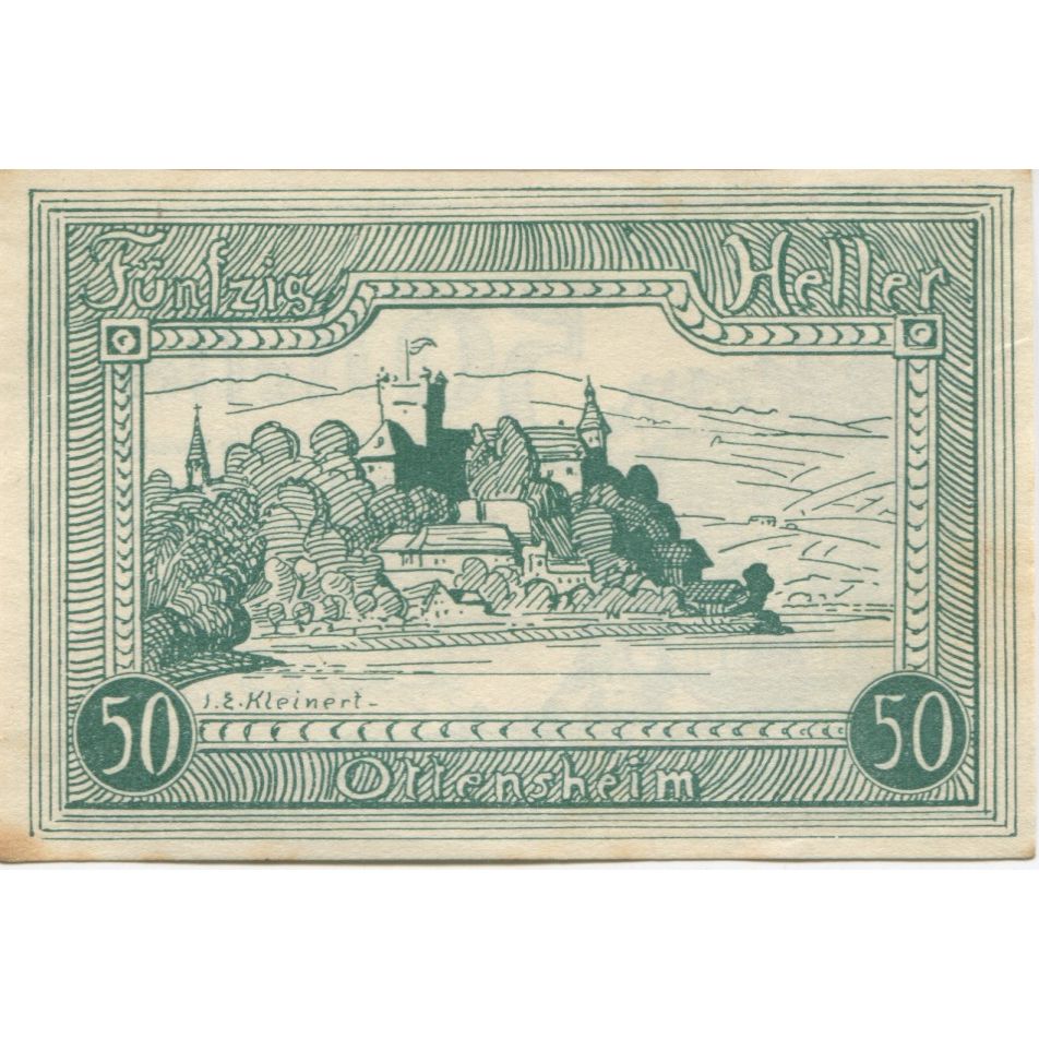 Banknote, Austria, Ottensheim, 50 Heller, Blason, 1920, AU(55-58) Mehl:FS 717