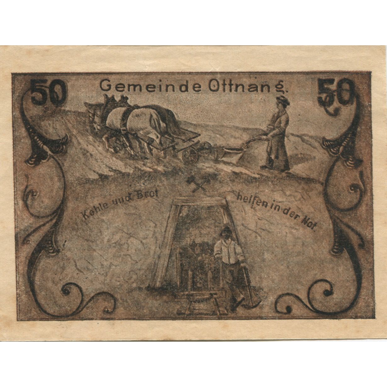 Banknote, Austria, Ottnang, 50 Heller, Mine 1920-12-31, AU(55-58) Mehl:FS 718a