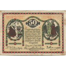 Banknote, Austria, Linz, 50 Heller, personnage, 1920 AU(55-58) Mehl:FS 535