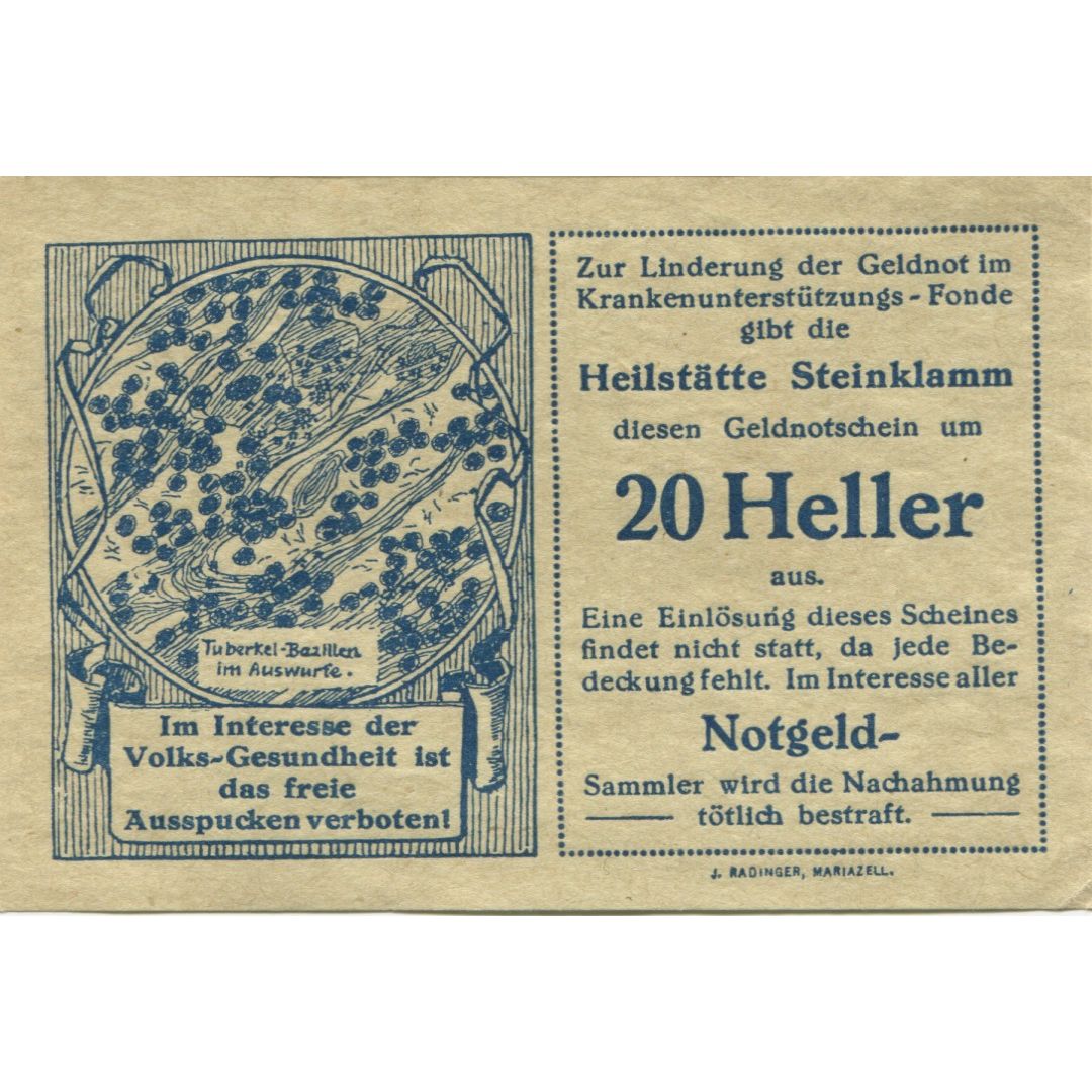 Banknote, Austria, Steinklamm, 20Heller parchemin, 1920, UNC(63), Mehl:FS 1031a1
