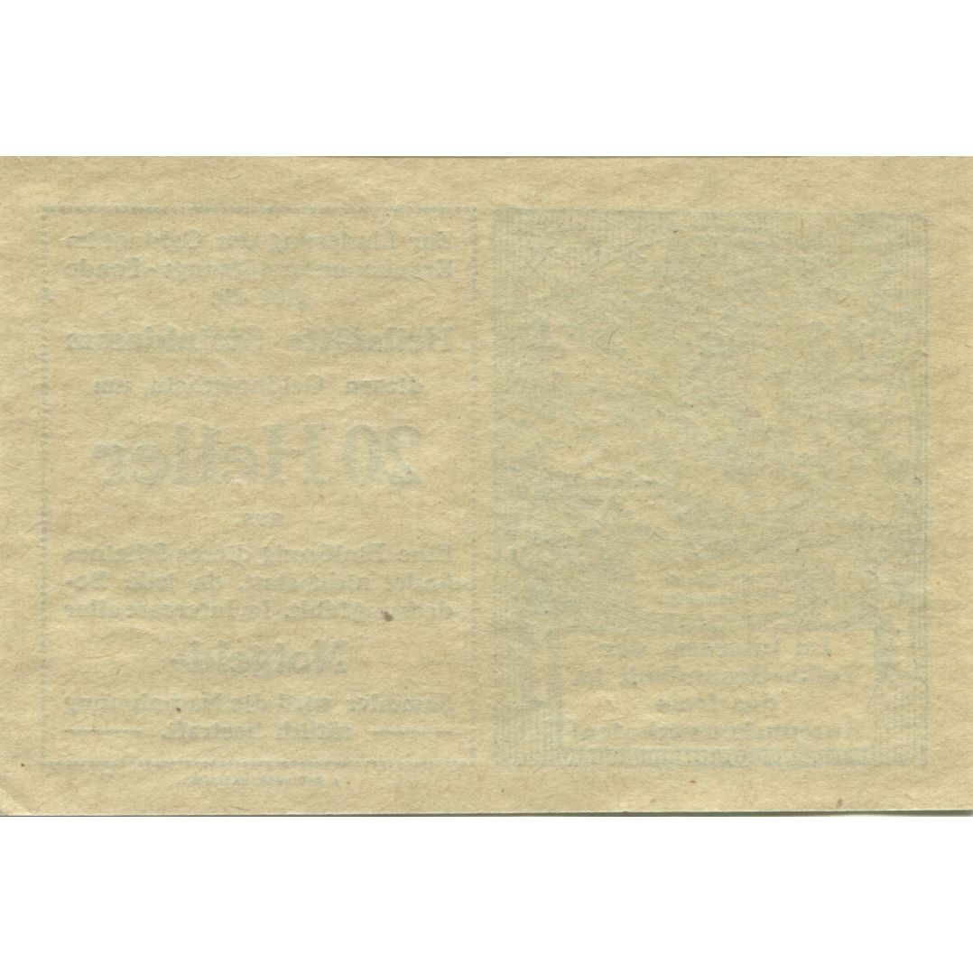 Banknote, Austria, Steinklamm, 20Heller parchemin, 1920, UNC(63), Mehl:FS 1031a1