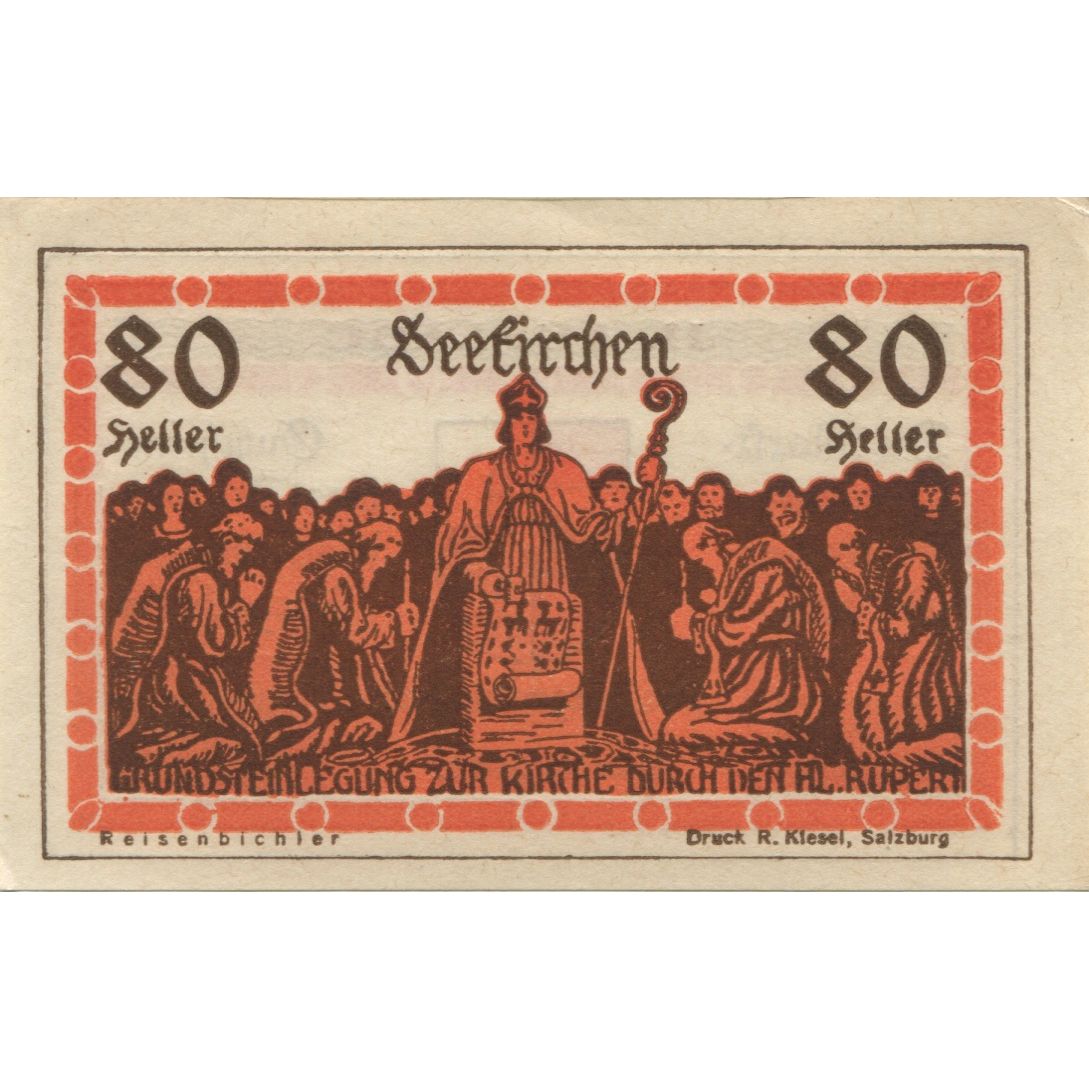 Banknote, Austria, Seekirchen, 80 Heller, Blason 1920 UNC(63) Mehl:FS 987a