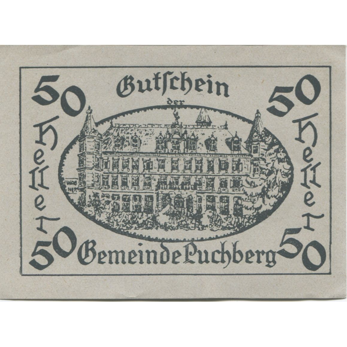 Banknote, Austria, Puchberg, 50 Heller, château, 1921 UNC(63) Mehl:FS 785a