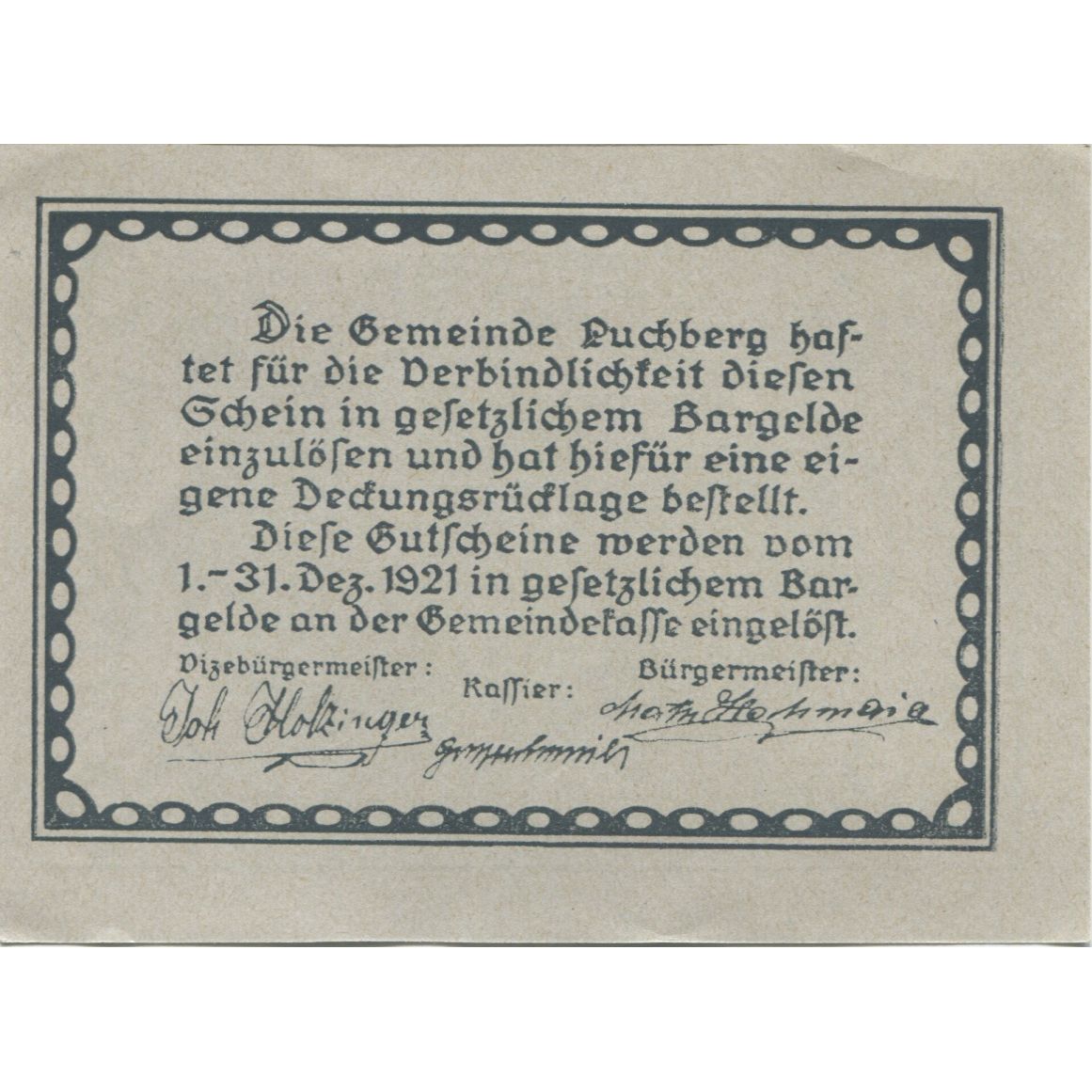 Banknote, Austria, Puchberg, 50 Heller, château, 1921 UNC(63) Mehl:FS 785a