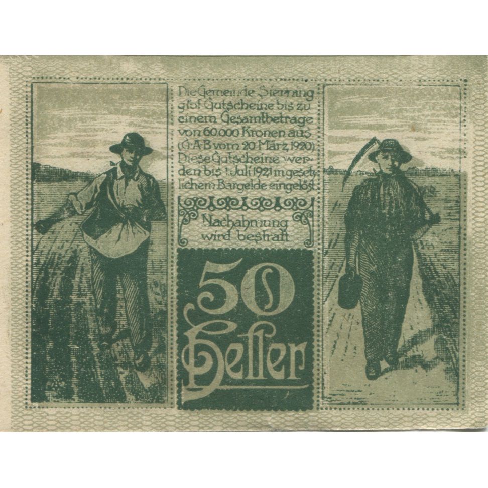 Banknote, Austria, Sierning, 50 Heller, Eglise 1921-07-01, UNC(63) Mehl:FS 995a