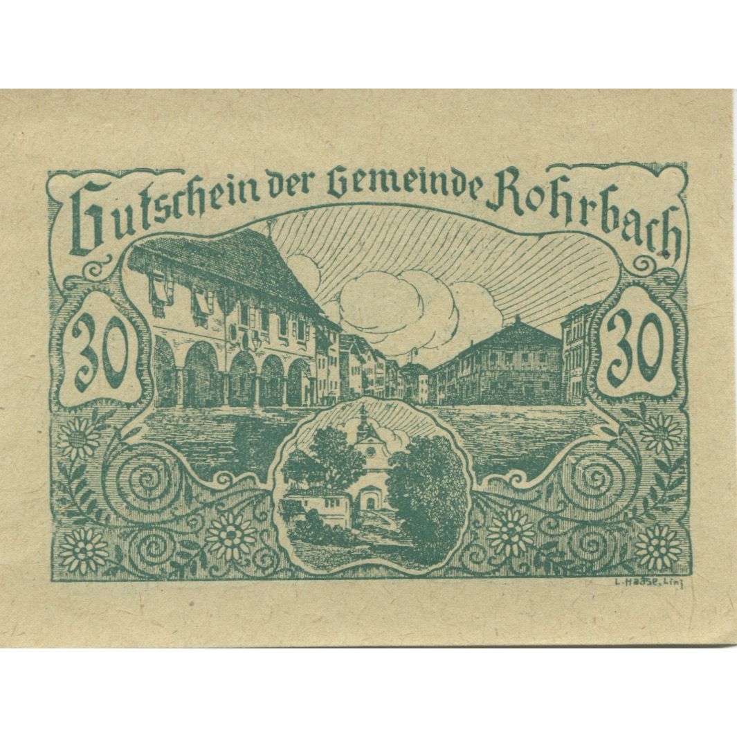 Banknote, Austria, Rohrbach, 30 Heller, rue, 1920, UNC(63), Mehl:FS 841b