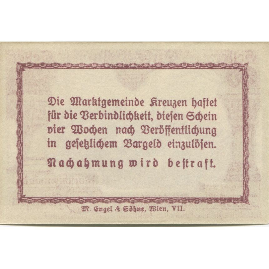 Banknote, Austria, Kreuzen, 20 Heller, ruine, 1920, UNC(63), Mehl:FS 479a