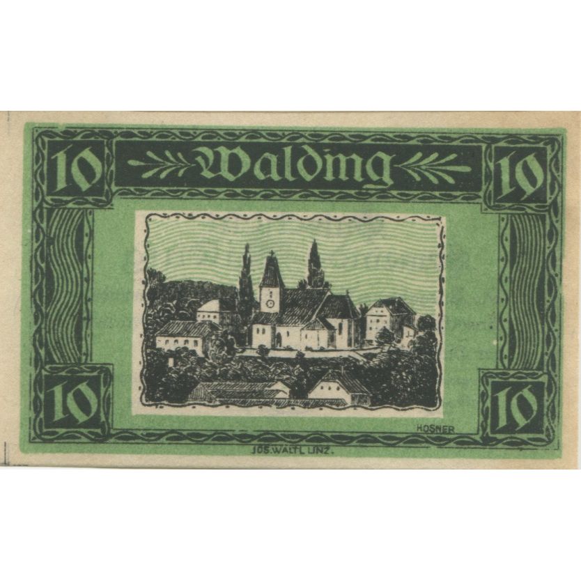 Banknote, Austria, Walding, 10 Heller, village, 1920 UNC(63) Mehl:FS 1132c