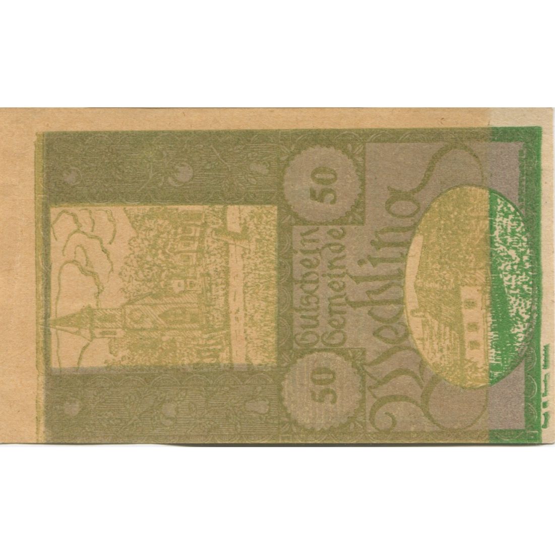 Billet, Autriche, Wechling, 50 Heller, Eglise 1920-10-30, SPL Mehl:FS 1145a