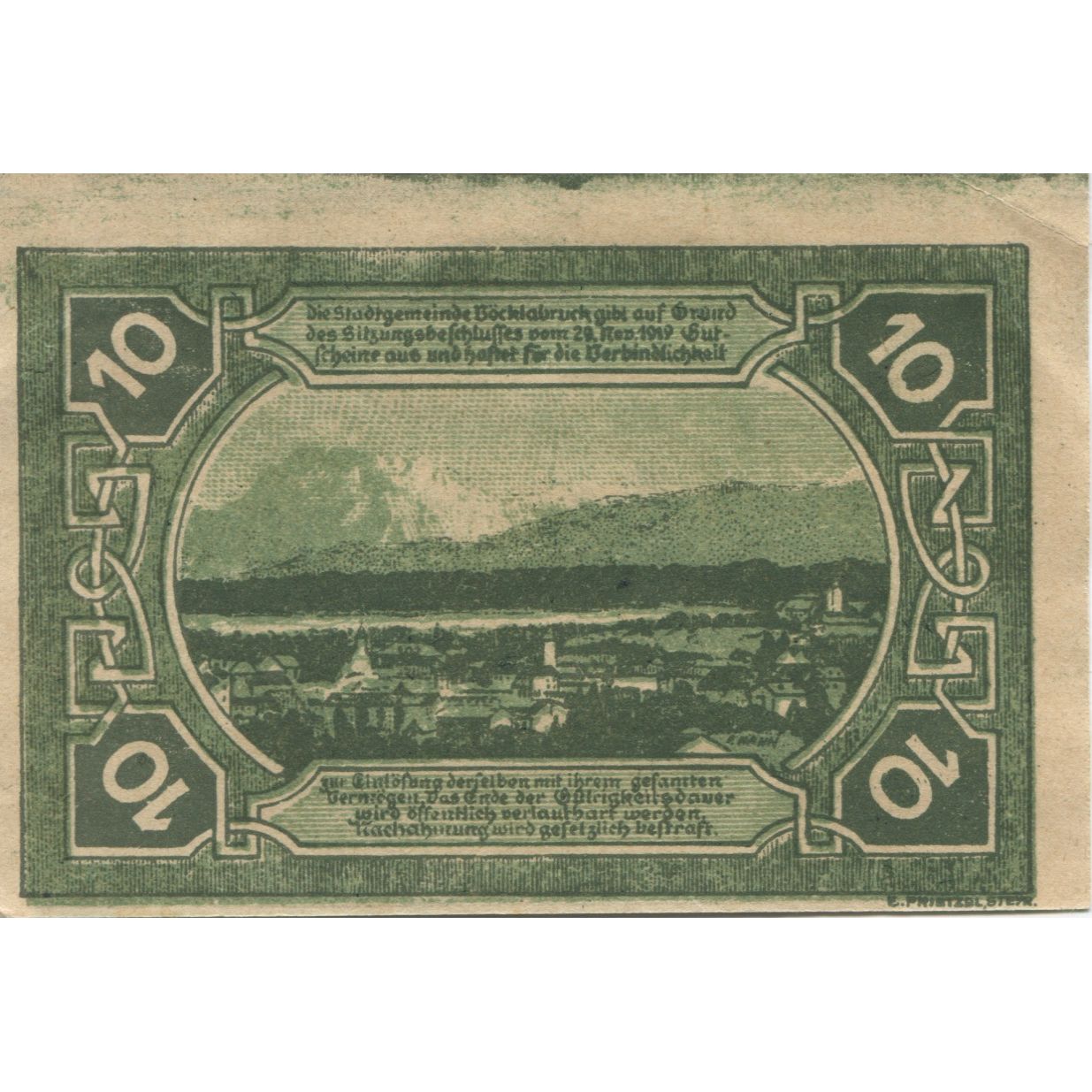 Banknote, Austria, Vocklabruck, 10 Heller, Eglise, 1920 UNC(63) Mehl:FS 1116
