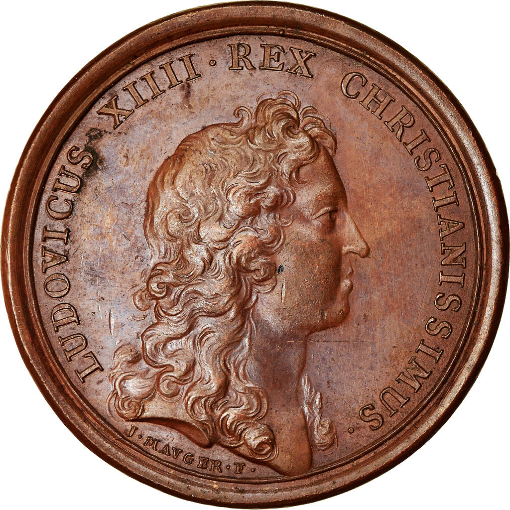 França, medalha, Luís XIV, Prise de quatorze villes, 1654, Bronze, Mauger