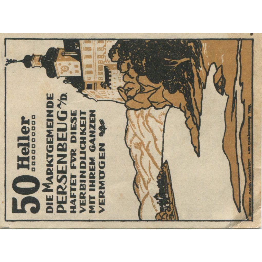 Billete, Austria, Persenbeug, 50 Heller, arbre 1920-12-31, SC Mehl:FS 735IIa