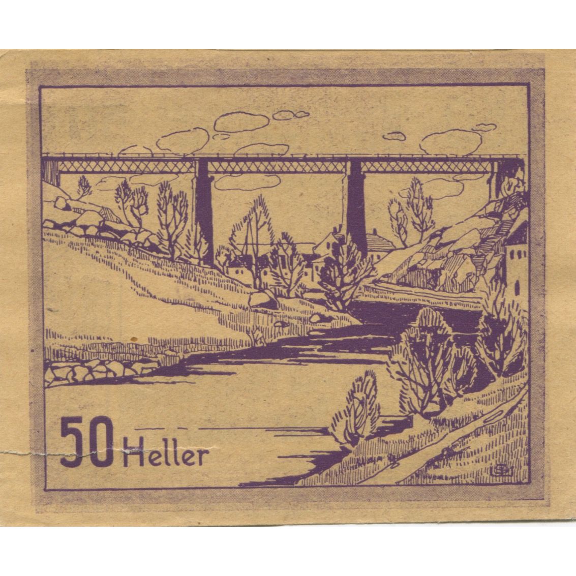 Nota, Áustria, Prägarten, 50 Heller, village 1920-12-31, UNC(63) Mehl:FS 777a