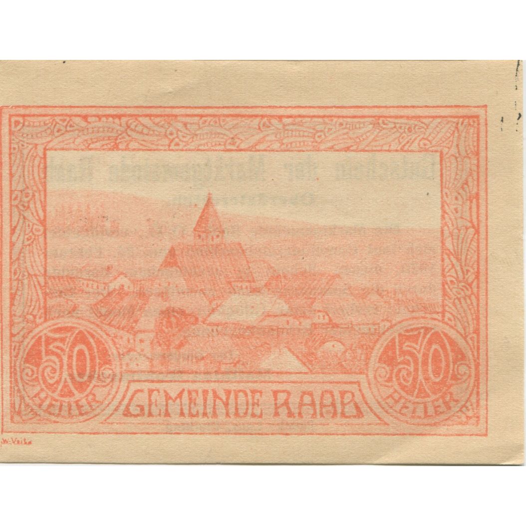 Banknote, Austria, Raab, 50 Heller, village, 1920, UNC(63), Mehl:FS 805I1F