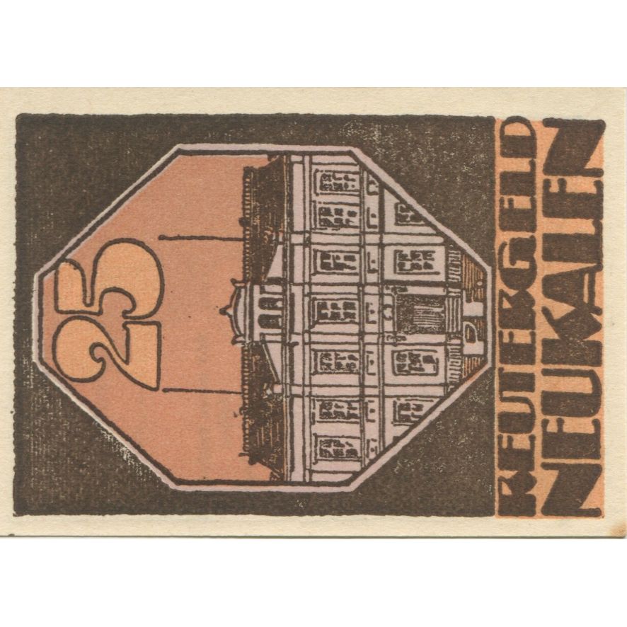 Banknote, Germany, Neukalen, 25 Pfennig, château, 1922, UNC(63), Mehl:949.1