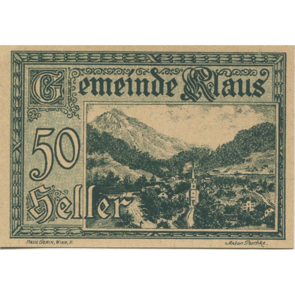 Banknote, Austria, Klaus, 50 Heller, paysage 1920-03-27, UNC(63), Mehl:FS 454Ia