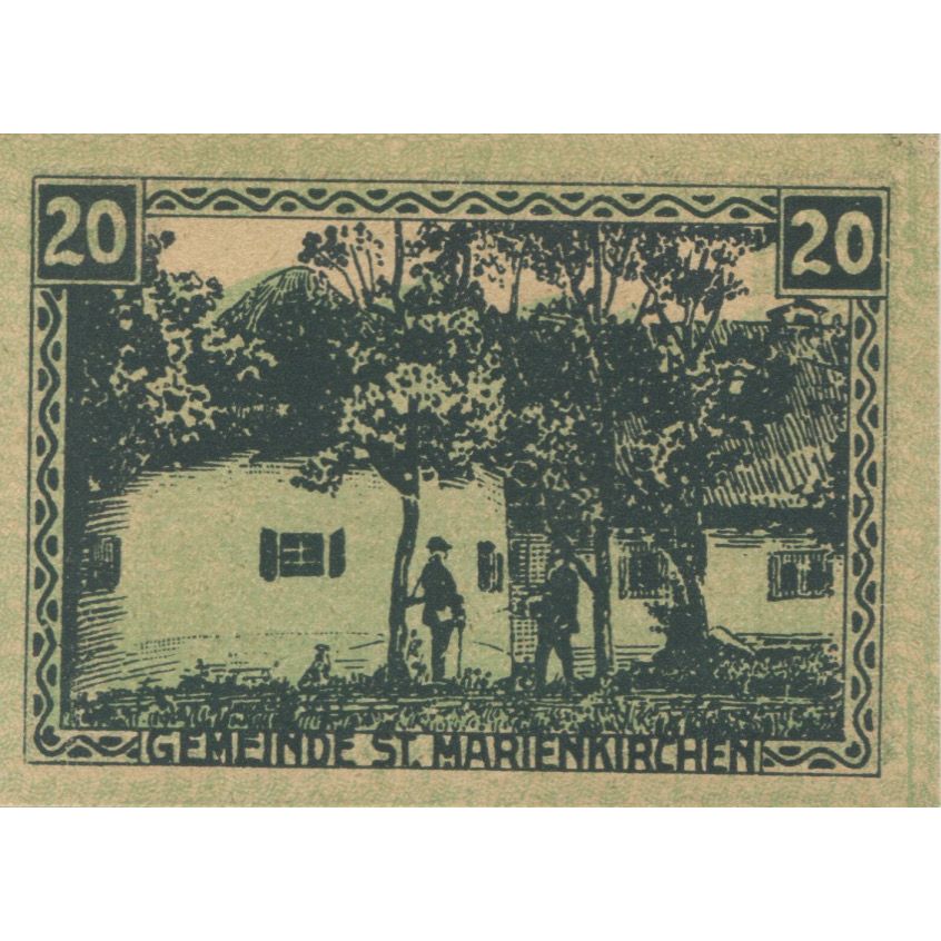 Banknote, Austria, Marienkirchen, 20 Heller chasseur 1920 UNC(63), Mehl:FS 909a
