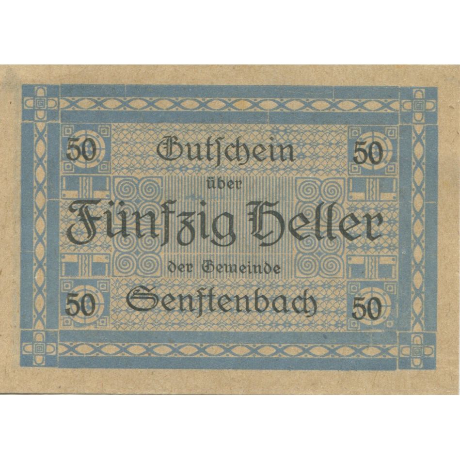 Geldschein, Österreich, Senftenbach, 50 Heller 1920 UNZ- Mehl:FS 992b