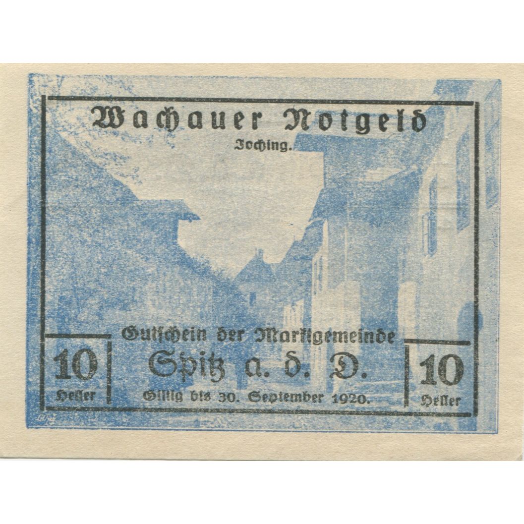 Banknote, Austria, Spitz, 10 Heller, rue, 1920 UNC(63), Mehl:FS 1122