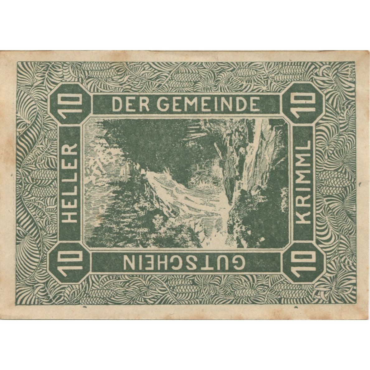 Banknote, Austria, Krimml, 10 Heller, Eglise, 1920 AU(50-53) Mehl:FS 483c