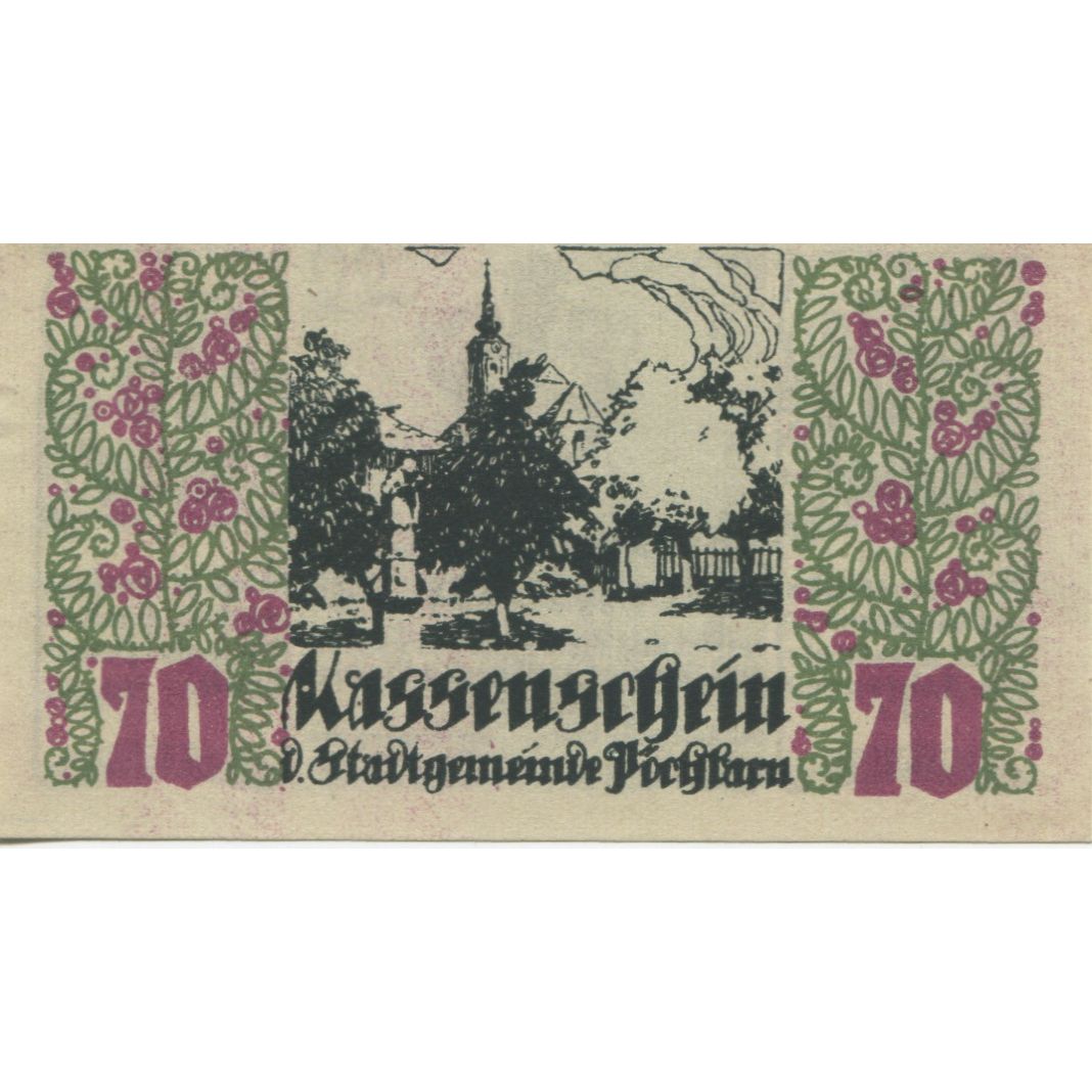 Banknote, Austria, Pochlarn, 70 Heller, village, 1920 UNC(63) Mehl:FS 755IV