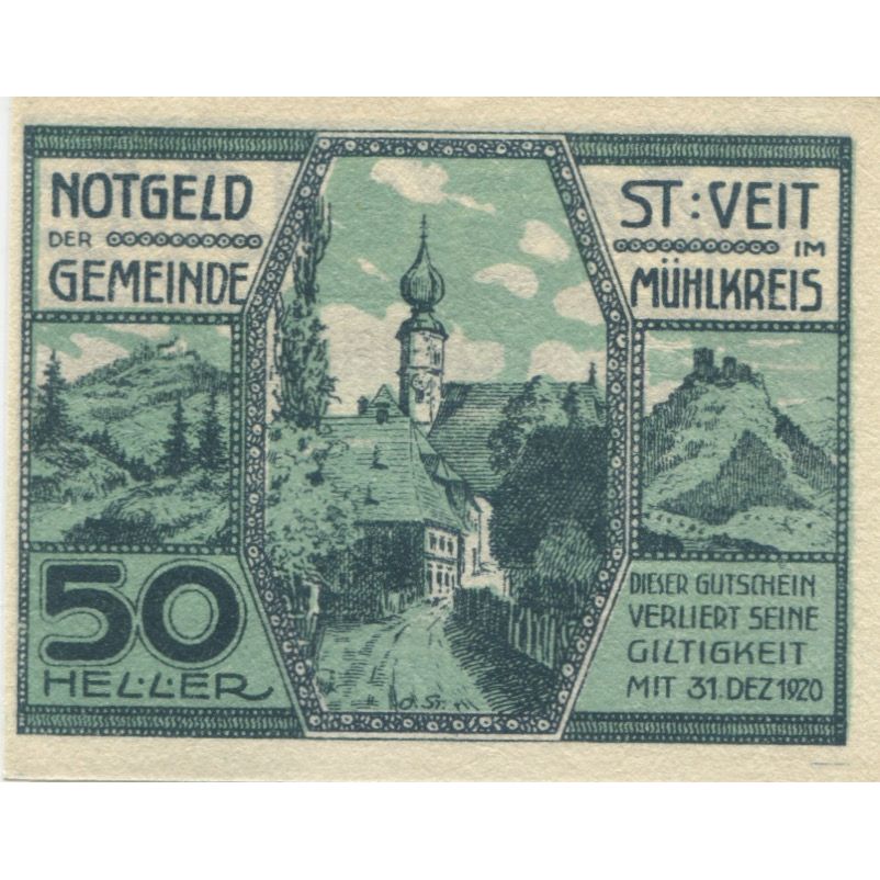 Biljet, Oostenrijk, St Veit, 50 Heller, rue, 1920, 1920-12-31, SPL, Mehl:FS 944b