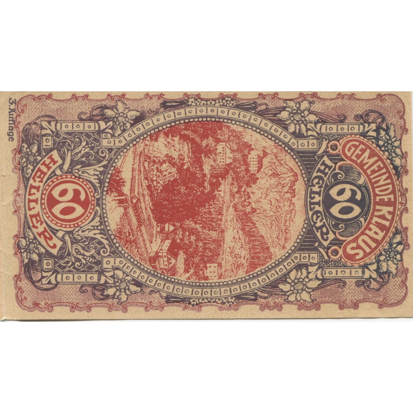 Banknote, Austria, Klaus, 60 Heller, château 1920-06-15, UNC(63) Mehl:FS 454