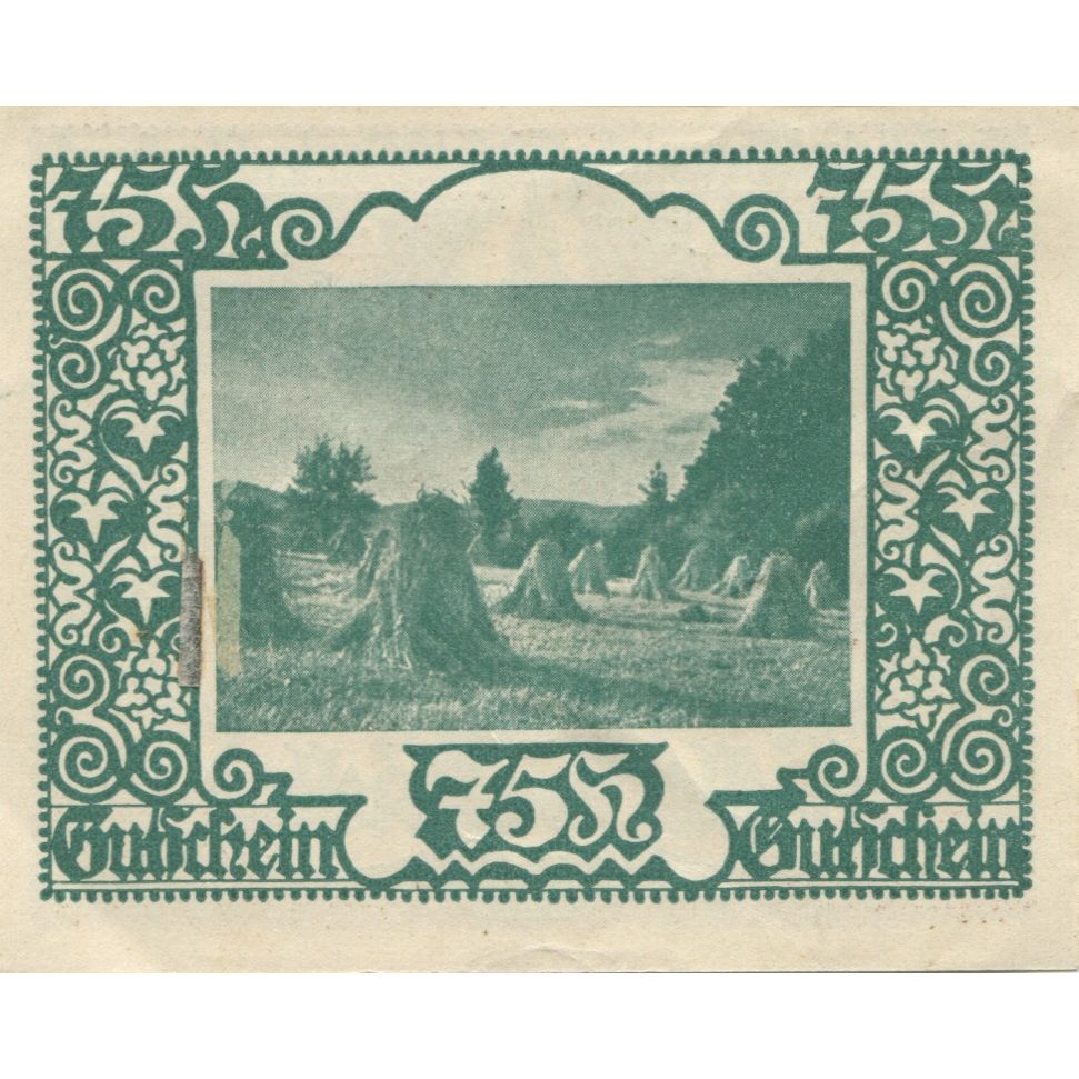Billet, Autriche, Marienkirchen, 75 Heller, Blason, 1920, SPL, Mehl:FS 910