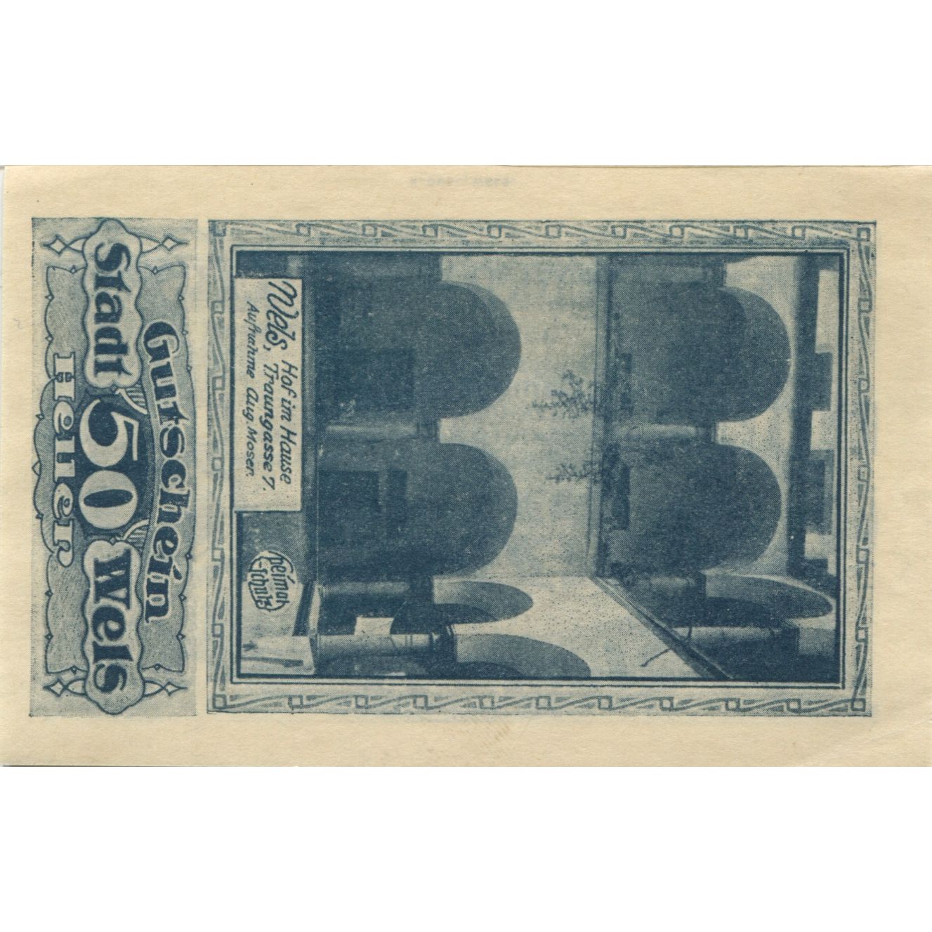 Banknote, Austria, Wels, 50 Heller, Maison, 1920, UNC(63), Mehl:FS 1167