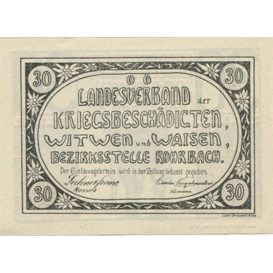 Banknote, Austria, Rohrbach, 30 Heller, soldat, 1920, UNC(63), Mehl:FS 842