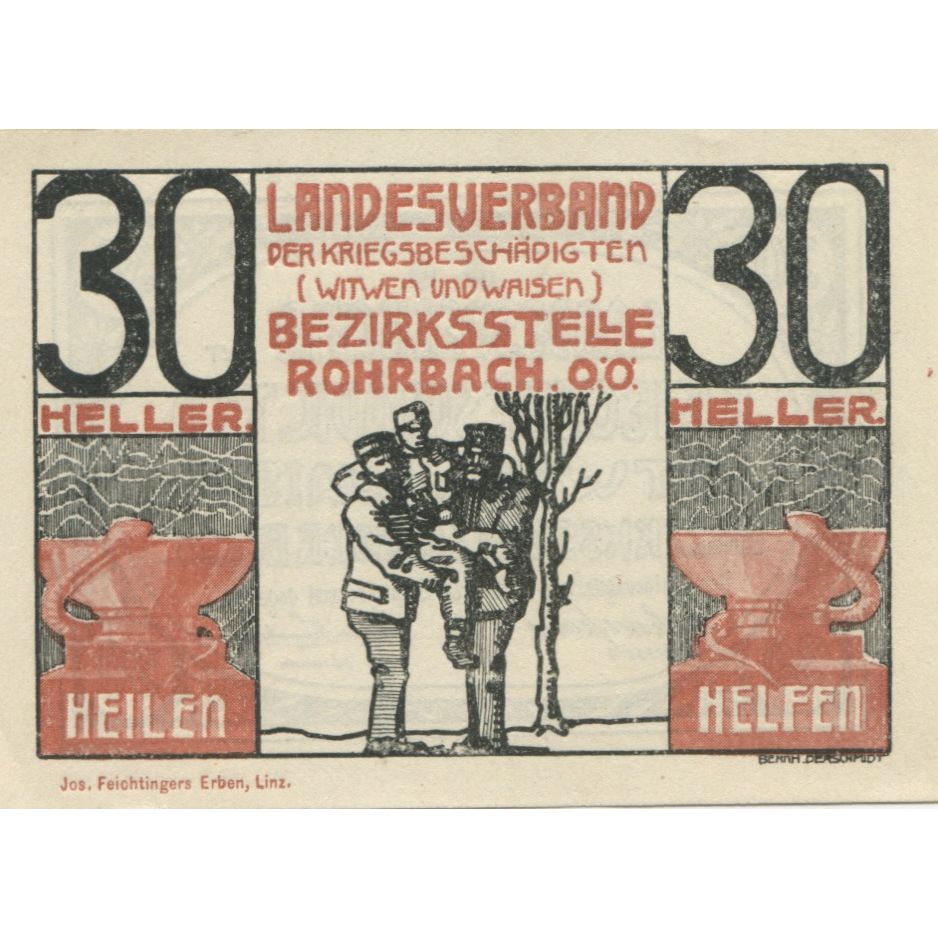 Banknote, Austria, Rohrbach, 30 Heller, soldat, 1920, UNC(63), Mehl:FS 842