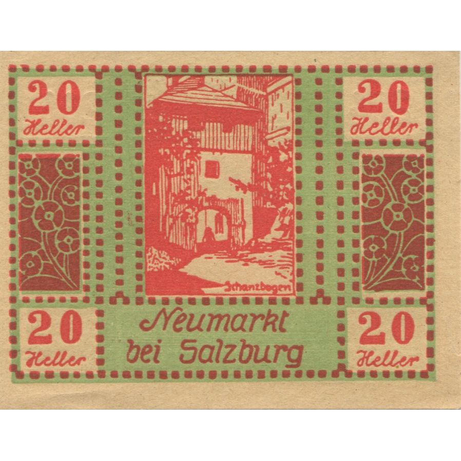 Banknote, Austria, Salzburg, 20 Heller, Maison, 1920 UNC(63) Mehl:FS 660a
