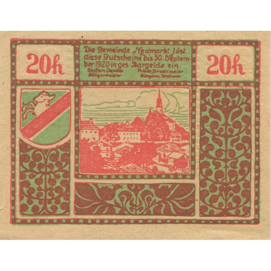 Banknote, Austria, Salzburg, 20 Heller, Maison, 1920 UNC(63) Mehl:FS 660a