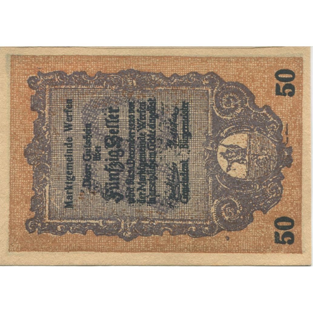 Banknote, Austria, Werfen, 50 Heller, montagne, 1920 UNC(63) Mehl:FS 1173a