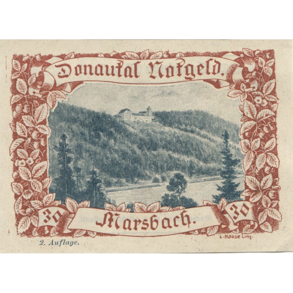 Banknote, Austria, Marsbach, 30 Heller, paysage, 1920, UNC(63), Mehl:FS 127i