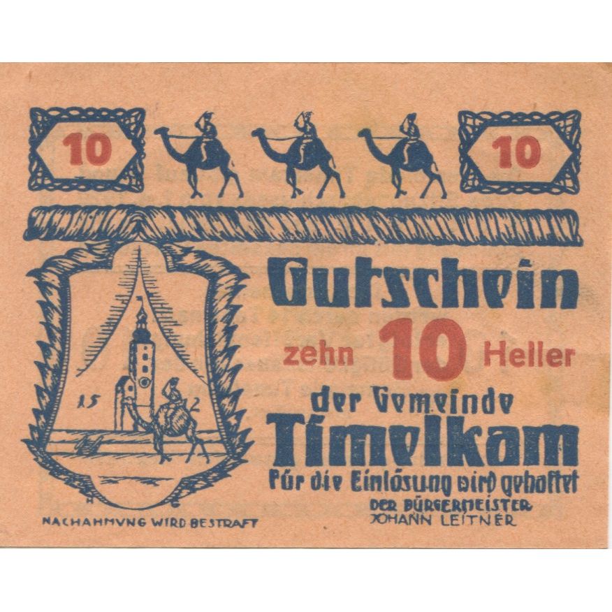 Banknote, Austria, Timelkam, 10 Heller, Texte, 1920, UNC(63), Mehl:FS 1072