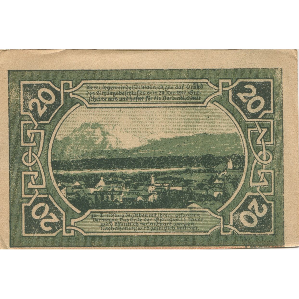 Banknote, Austria, Vocklabruck, 20 Heller, place, 1920 UNC(63) Mehl:FS 1116IIb