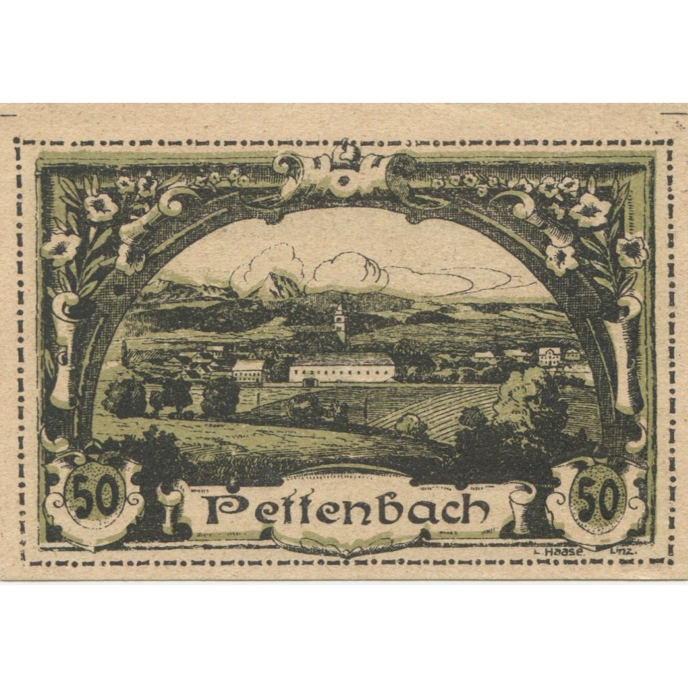 Banknote, Austria, Pettenbach, 50 Heller, Texte, 1920 UNC(63) Mehl:FS 738