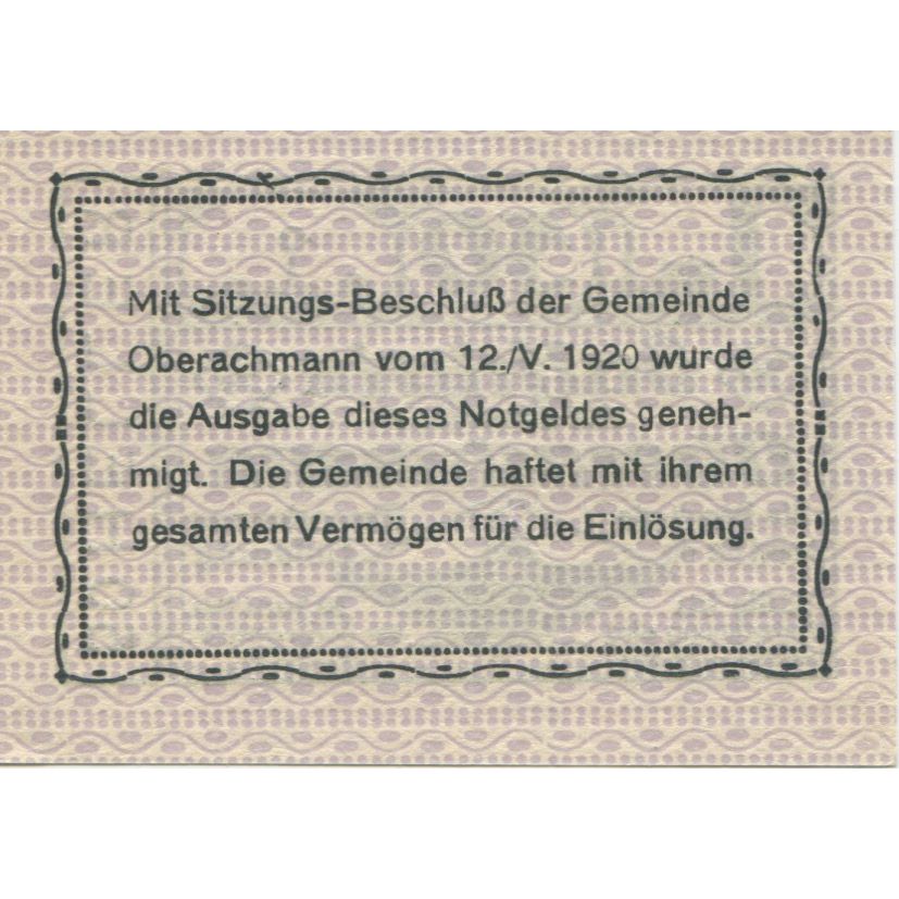 Banknote, Austria, Oberachmann, 50 Heller, Usine, 1921 UNC(63) Mehl:FS 680a